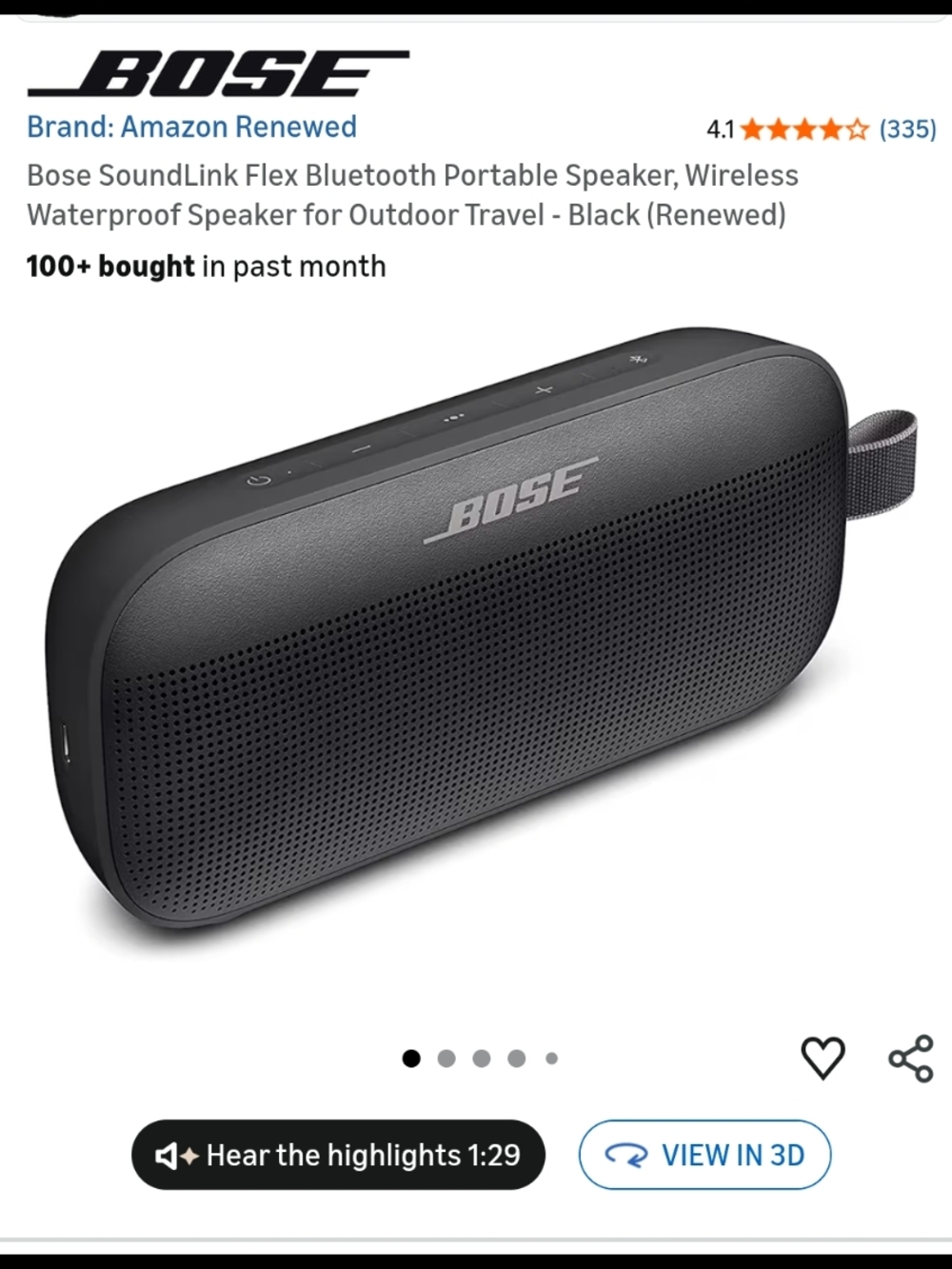 Bose Portable Bluetooth Speaker in Black and Gray